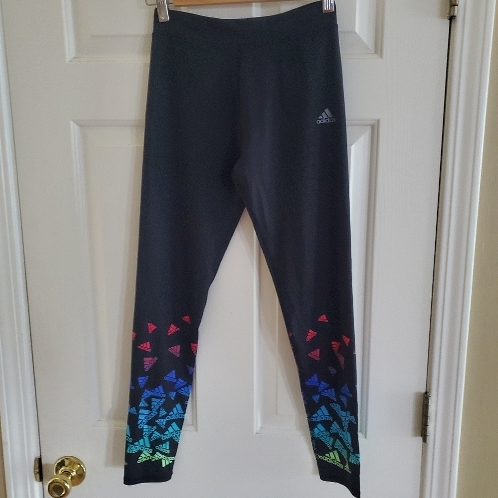 Adidas Girl Aeroready Graphic Leggings Size 14